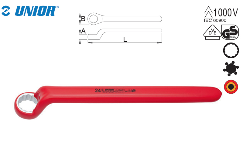 Cheie inelara simpla izolata in dublu-strat 1000V Unior, 10 mm